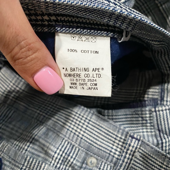 A Bathing Ape Plaid Mini Houndstooth Men's Gray Checkered Shorts XL - Picture 5 of 9